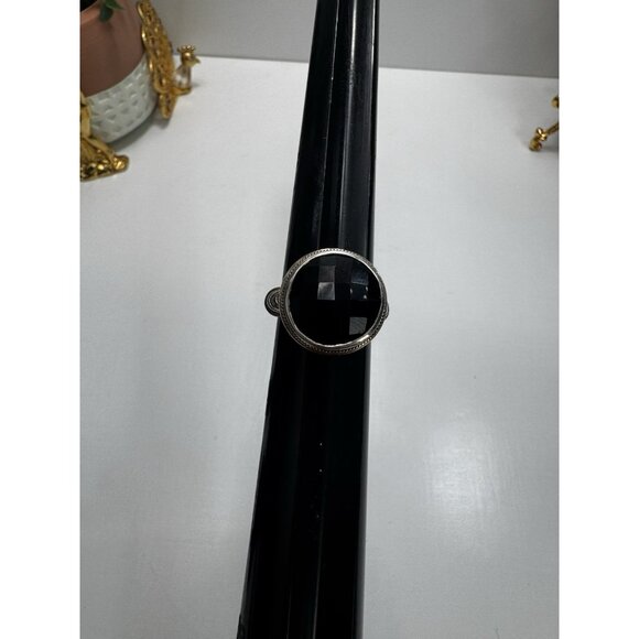 EFFY Luxury 925 Sterling Silver & 14K Gold Black Onyx Ring Sz 8.75 Ornate Signed - Picture 11 of 16